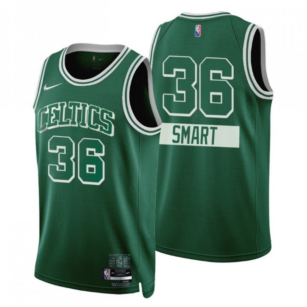 Men's Boston Celtics Marcus Smart #36 Green 2021/22 Swingman NBA Jersey - City Edition-Pro Kit Vault | Brand New 26/27 Sports Jerseys